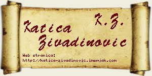 Katica Živadinović vizit kartica